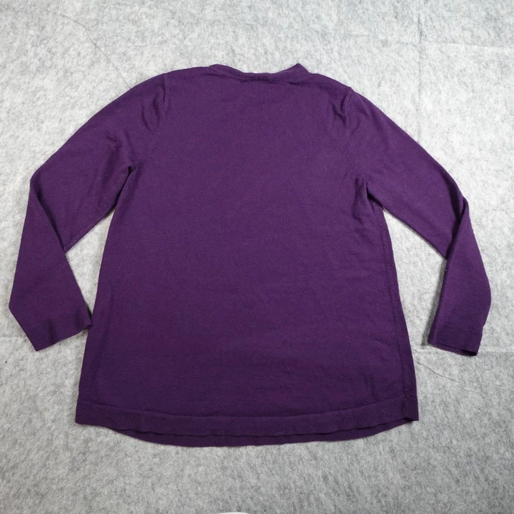J Jill Sweater Women Small Purple Cotton Blend Long‎ Sleeve Crew Neck Pullover